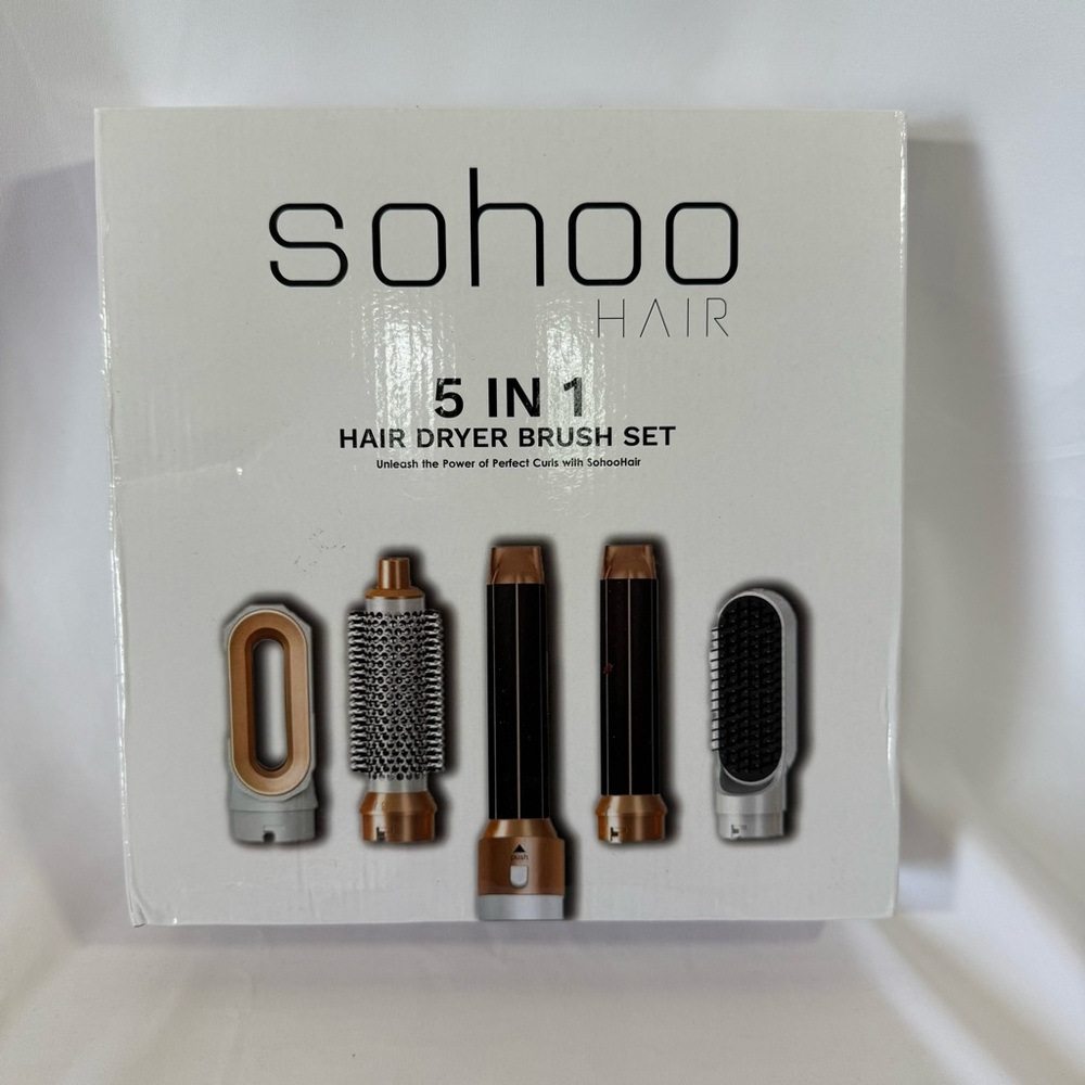 Sohoo Hair 5-in-1 Hair Dryer Brush Set - Blue & Gold